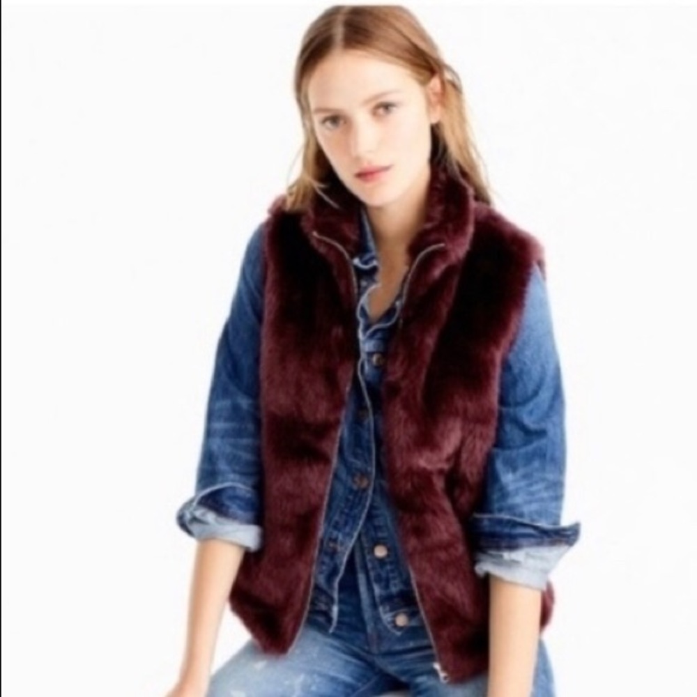 J. Crew faux fur vest